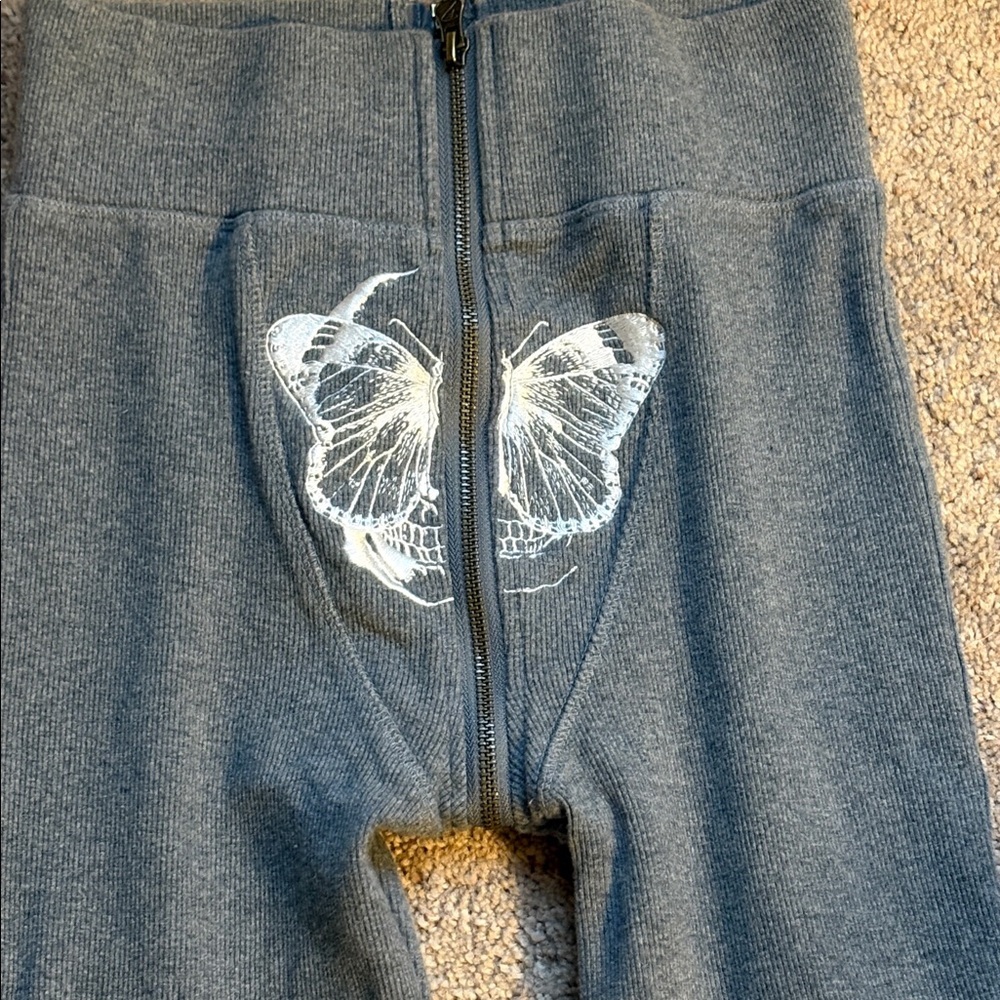 Tordrobes Butterfly Signature U-Zip Cargo Pants gray white size medium cotton - Picture 5 of 12